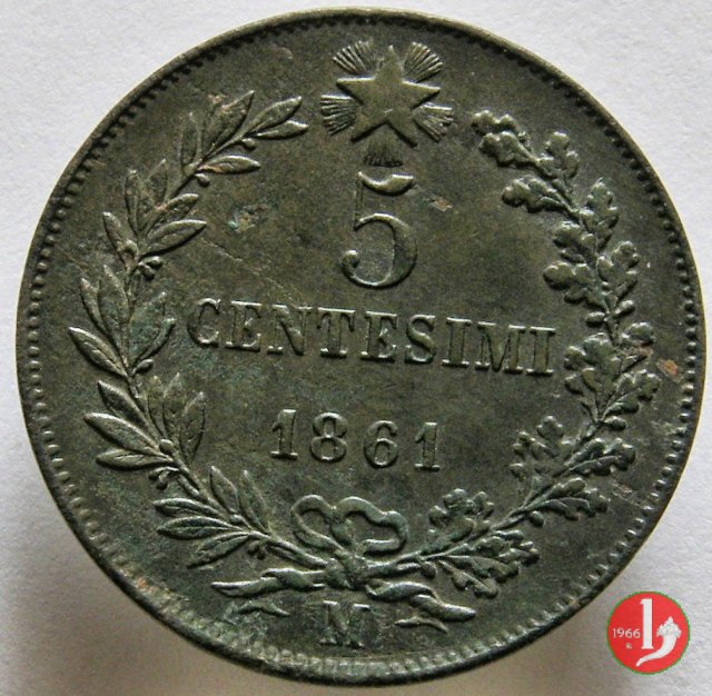 5 centesimi 1861 (Milano)