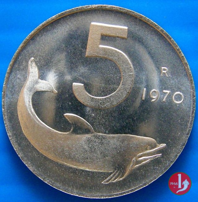 5 lire delfino 1970 (Roma)