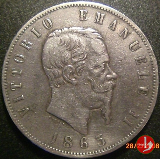 5 lire o scudo 1865 (Napoli)