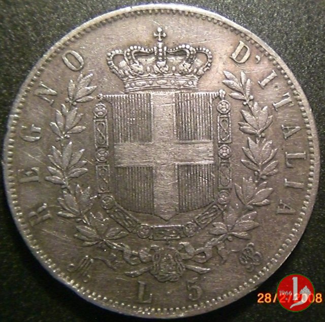 5 lire o scudo 1869 (Milano)