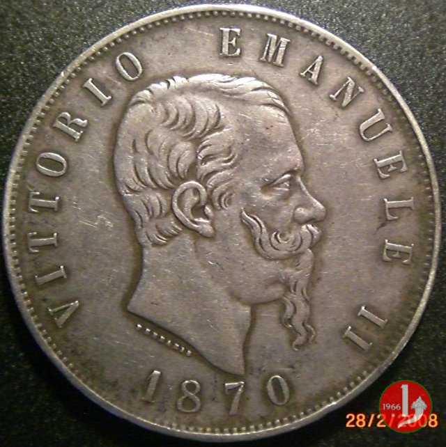 5 lire o scudo 1870 (Milano)