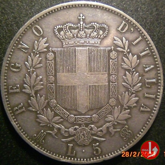 5 lire o scudo 1870 (Milano)