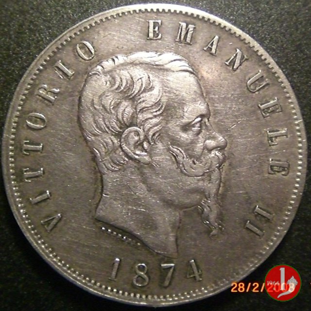 5 lire o scudo 1874 (Milano)