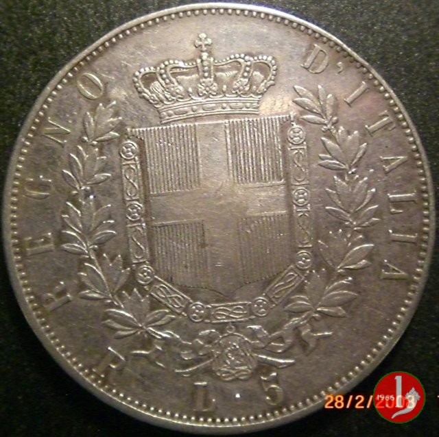 5 lire o scudo 1877 (Roma)