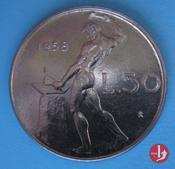 50 lire Vulcano 1958 (Roma)