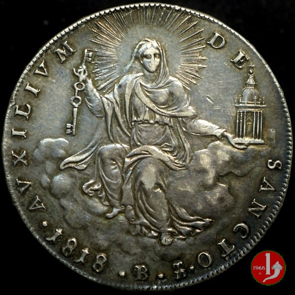 Scudo Romano del 3° tipo 1818 (Bologna) Scudo Romano del 3° tipo 1818 (Bologna)