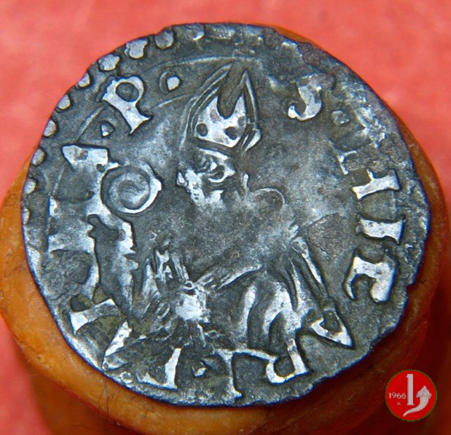 quattrino con stemma ovale e S. Ilario 1551-1585 (Parma) quattrino con stemma ovale e S. Ilario 1551-1585 (Parma)