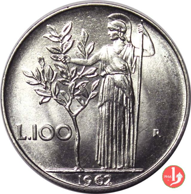 100 lire Minerva 1962 (Roma)