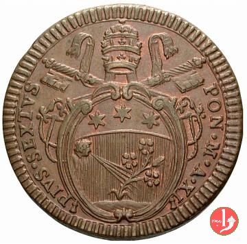 baiocco del 1° tipo (stemma ovale) 1785-1786 (Roma) baiocco del 1° tipo (stemma ovale) 1785-1786 (Roma)