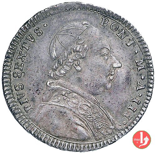 doppio giulio del III tipo (busto) 1777 (Roma) doppio giulio del III tipo (busto) 1777 (Roma)