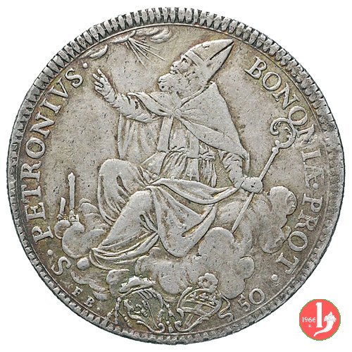 mezzo scudo romano santo seduto a sinistra 1778 (Bologna) mezzo scudo romano santo seduto a sinistra 1778 (Bologna)