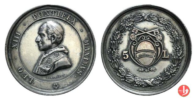 Medaglia o Gettone da 5 Lire 1878 Medaglia o Gettone da 5 Lire 1878