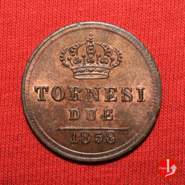 2 Tornesi 1858 (Napoli) 2 Tornesi 1858 (Napoli)