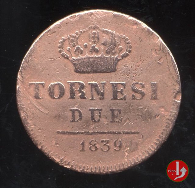 2 Tornesi 1839 (Napoli) 2 Tornesi 1839 (Napoli)
