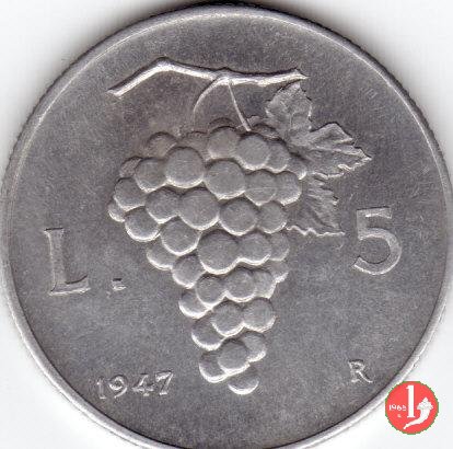 5 lire uva 1947