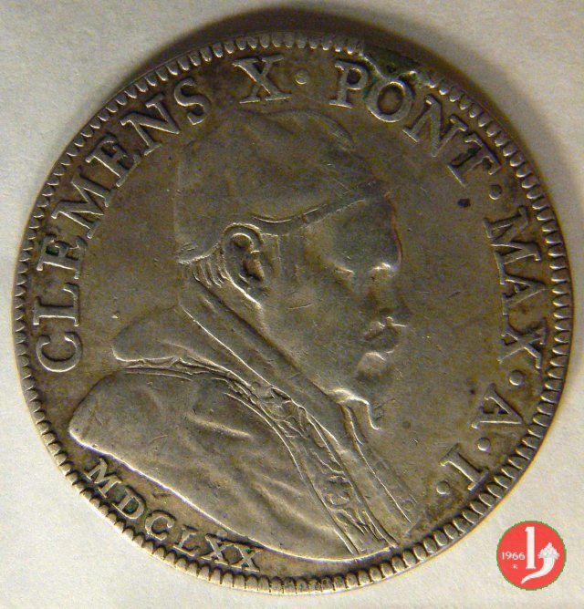 Testone COLLES FLVENT MEL DE PETRA 1670 (Roma) Testone COLLES FLVENT MEL DE PETRA 1670 (Roma)