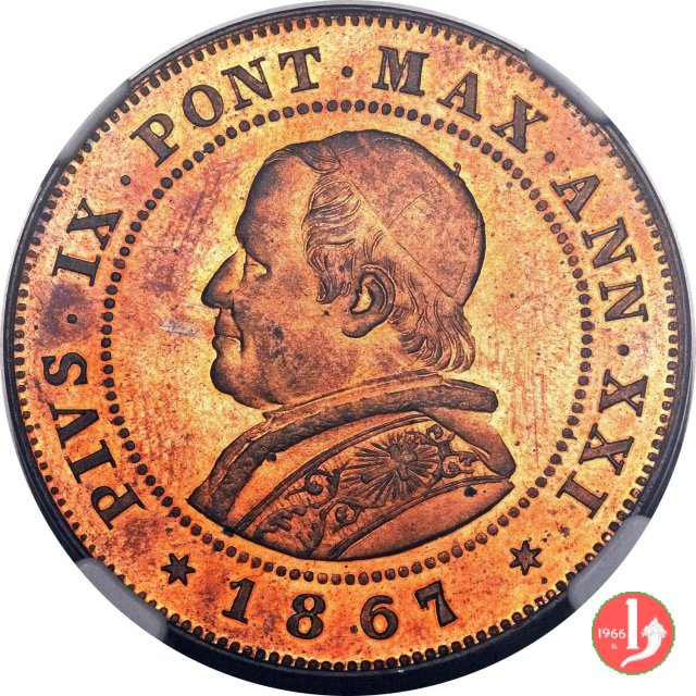 2 soldi o 10 centesimi 1867 (Roma)