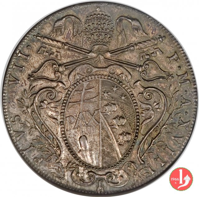 Scudo Romano del 3° tipo 1818 (Bologna) Scudo Romano del 3° tipo 1818 (Bologna)