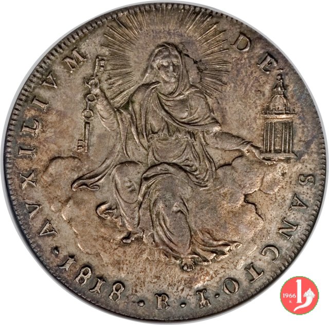 Scudo Romano del 3° tipo 1818 (Bologna) Scudo Romano del 3° tipo 1818 (Bologna)