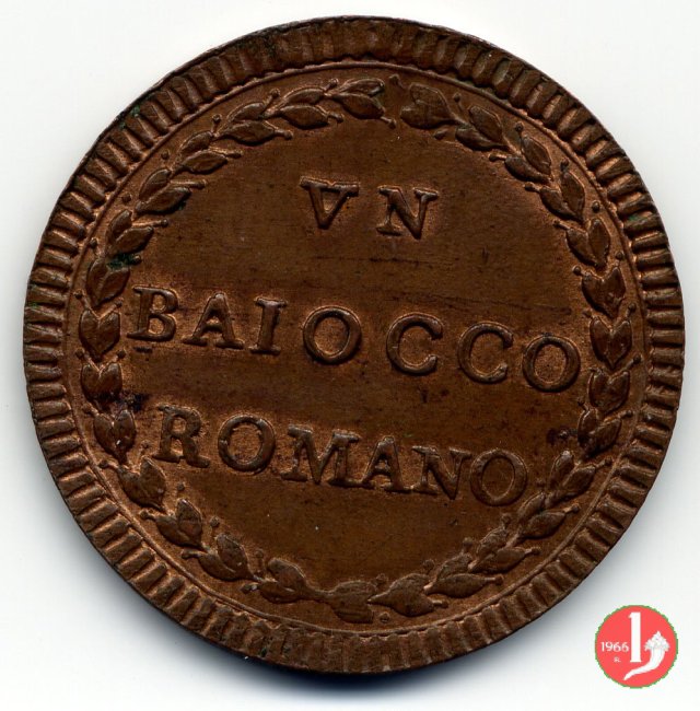 baiocco del 1° tipo (stemma ovale) 1785-1786 (Roma) baiocco del 1° tipo (stemma ovale) 1785-1786 (Roma)