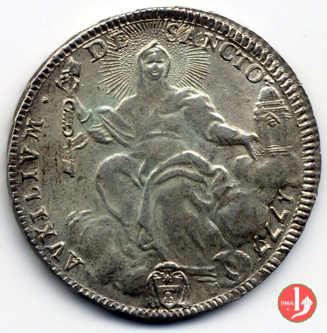 mezzo scudo romano del II tipo (busto) 1777 (Roma) mezzo scudo romano del II tipo (busto) 1777 (Roma)