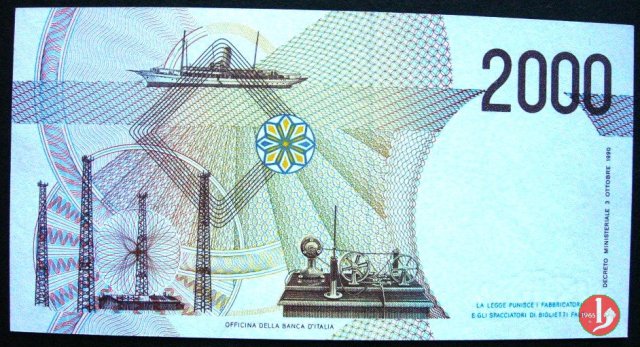 2.000 lire Guglielmo Marconi 1990
