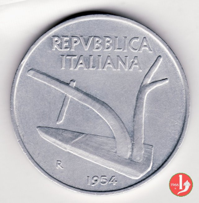 10 lire spighe 1954 (Roma)