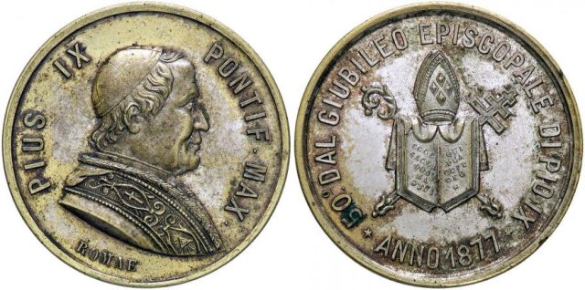 Giubileo Episcopale Bibbia e Mitra -B22 1877 Giubileo Episcopale Bibbia e Mitra -B22 1877