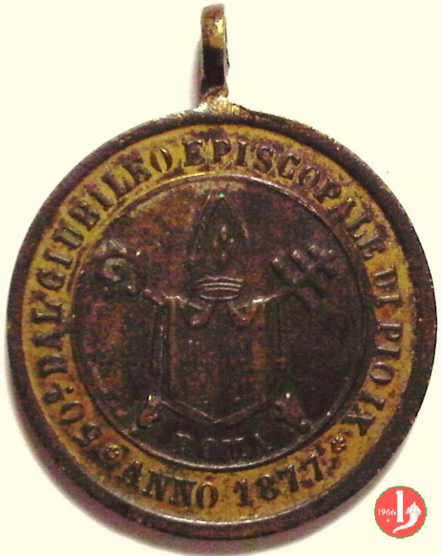 Giubileo Episcopale Bibbia e Mitra -B22 var 1877 Giubileo Episcopale Bibbia e Mitra -B22 var 1877