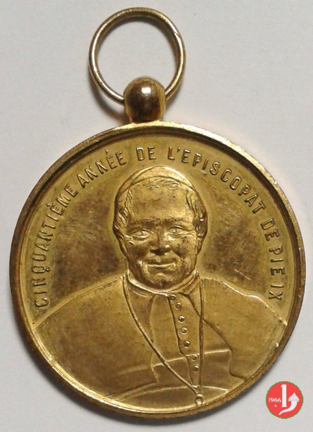 Giubileo Episcopale - Triregno su chiavi e pastorali 1877 Giubileo Episcopale - Triregno su chiavi e pastorali 1877