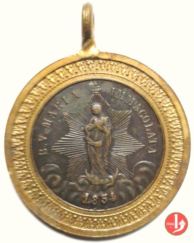 L'immacolata 1854 c. a foglie 33mm -Mo478 1878 L'immacolata 1854 c. a foglie 33mm -Mo478 1878