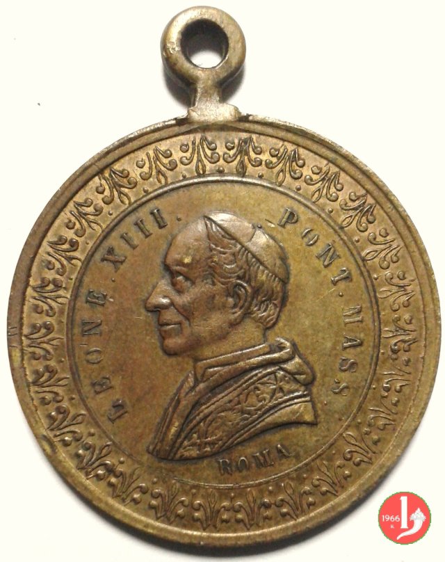L'immacolata 1854 c. a foglie 33mm -Mo478 1878 L'immacolata 1854 c. a foglie 33mm -Mo478 1878