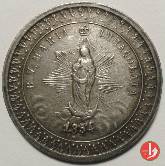 L'immacolata 1854 c. a foglie 33mm -Mo478 1878 L'immacolata 1854 c. a foglie 33mm -Mo478 1878