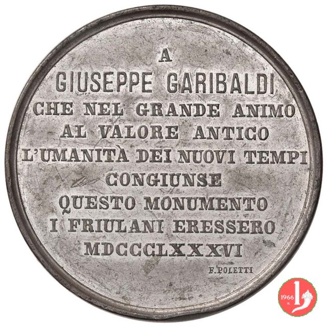 Udine - Monumento a Garibaldi 1886 -Sa154 1886 Udine - Monumento a Garibaldi 1886 -Sa154 1886