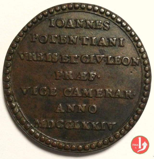 Vice Camerlengo Mons. Potenziani -Bo74 1774 (Roma) Vice Camerlengo Mons. Potenziani -Bo74 1774 (Roma)
