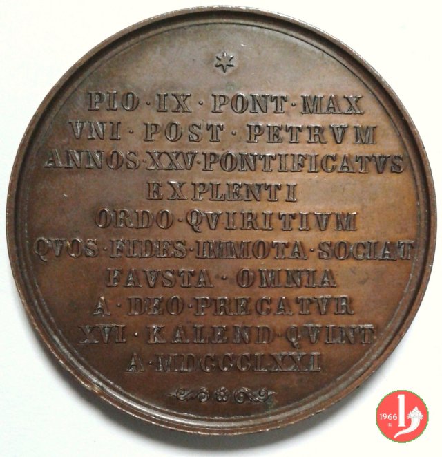 XXV anno di Pontificato -B1 1871 XXV anno di Pontificato -B1 1871