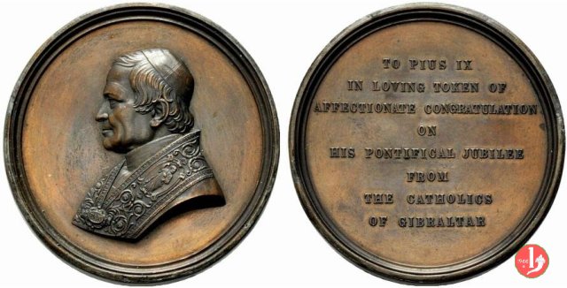 XXV anno di Pontificato UC Gibilterra -B6 1871 XXV anno di Pontificato UC Gibilterra -B6 1871