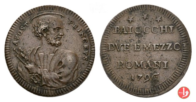 sampietrino (testa a destra) 1796 (Roma) sampietrino (testa a destra) 1796 (Roma)