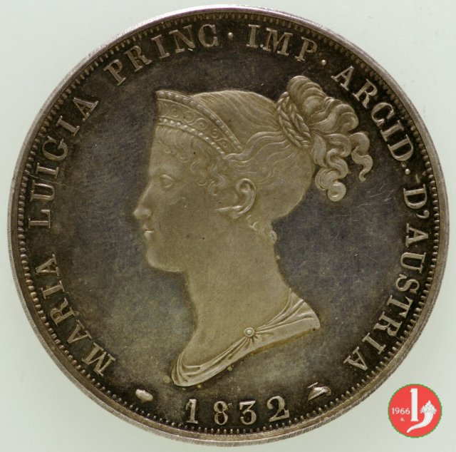 5 lire o scudo 1832 (Johnson) 5 lire o scudo 1832 (Johnson)