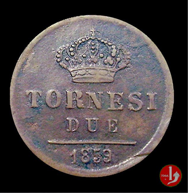 2 Tornesi 1859 (Napoli) 2 Tornesi 1859 (Napoli)
