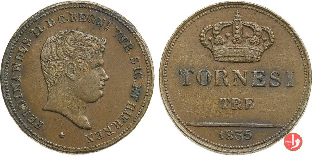 3 Tornesi 1835 (Napoli) 3 Tornesi 1835 (Napoli)