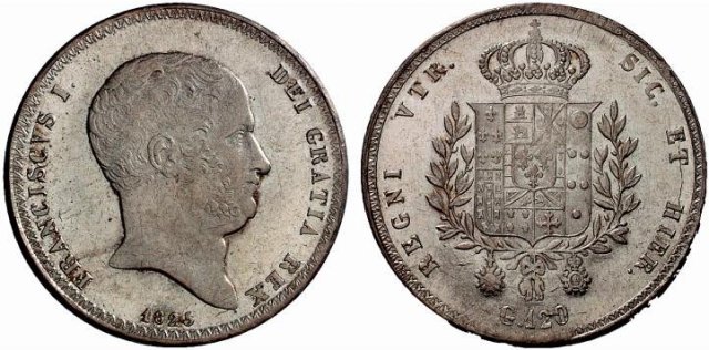 Piastra da 120 Grana 1825 (Napoli) Piastra da 120 Grana 1825 (Napoli)