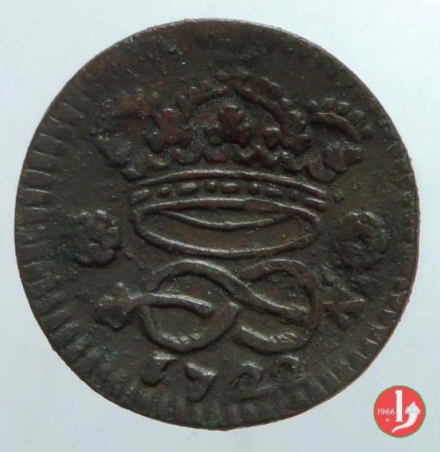 2 denari I tipo 1722 (Torino)