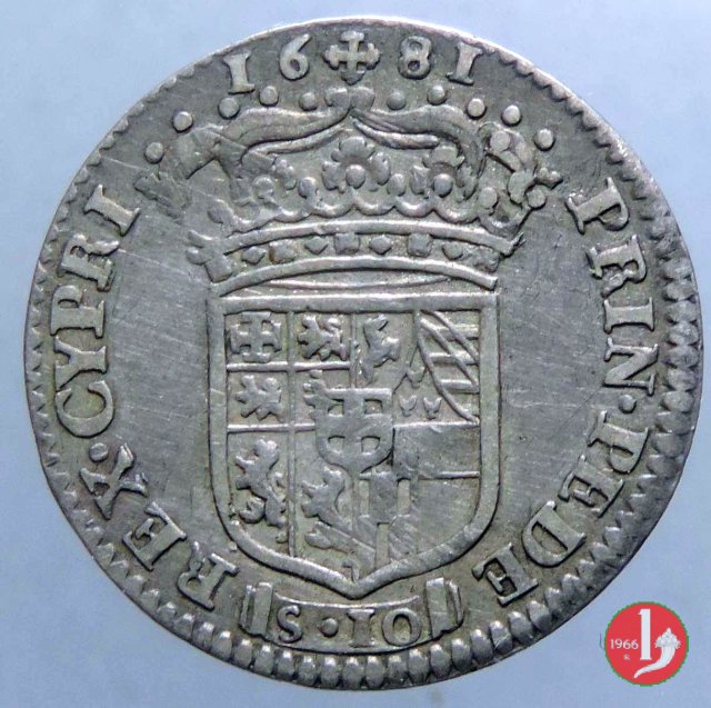 Mezza lira I tipo 1681 (Torino)