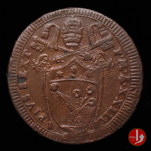 2 baiocchi del 2° tipo (A. XXIII) 1797 (Roma) 2 baiocchi del 2° tipo (A. XXIII) 1797 (Roma)