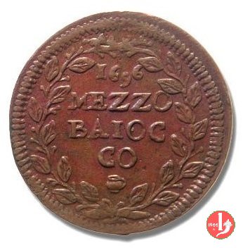 Mezzo baiocco 1696 (Gubbio)
