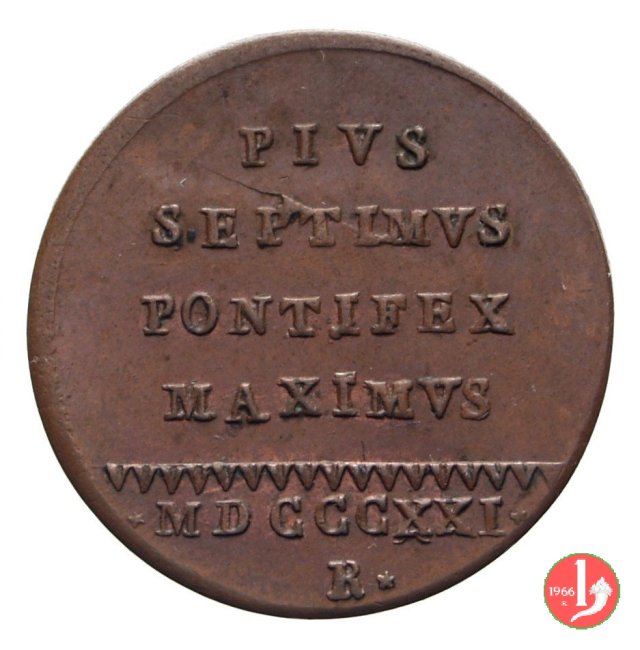 Quattrino del 4° tipo 1821 (Roma) Quattrino del 4° tipo 1821 (Roma)