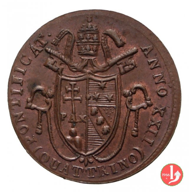 Quattrino del 4° tipo 1821 (Roma) Quattrino del 4° tipo 1821 (Roma)