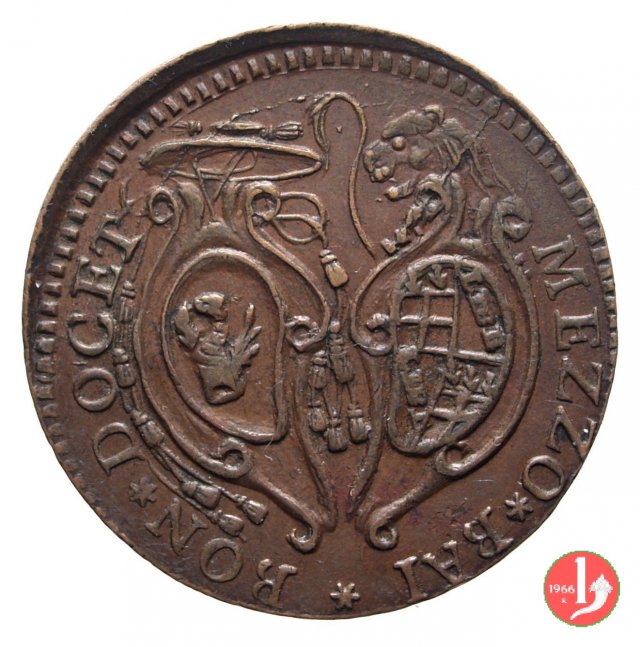 mezzo baiocco 1784 1784 (Bologna) mezzo baiocco 1784 1784 (Bologna)