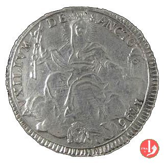 mezzo scudo romano del III tipo (stemma semplice) 1796 (Roma) mezzo scudo romano del III tipo (stemma semplice) 1796 (Roma)